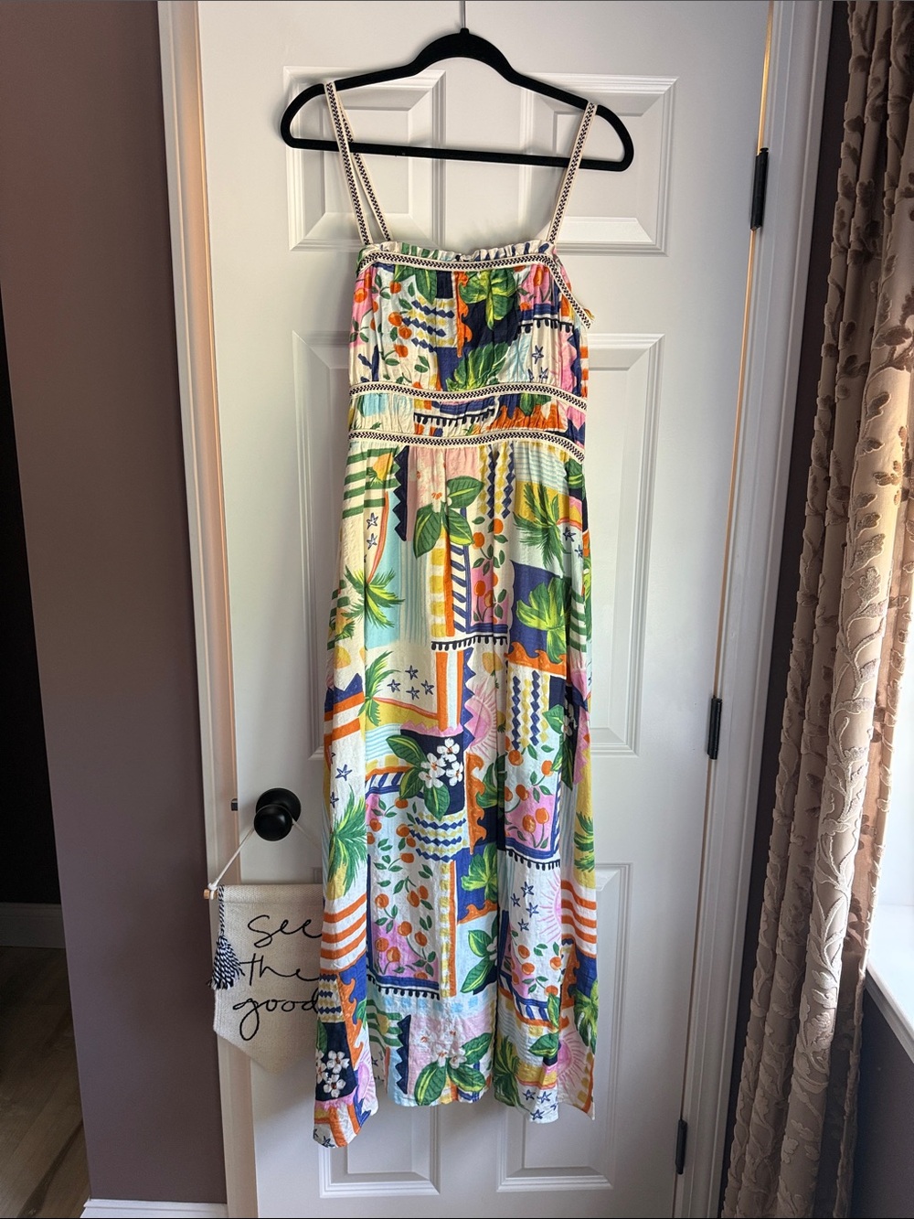 Tropical Print Spaghetti-Strap Maxi Dress - Multicolor